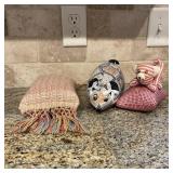 3 Door Stops Cat, Mouse, Pillow