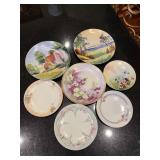 7 Hand Painted Porcelain Plates