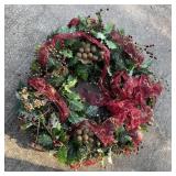 Christmas Wreath w/ Faux Grapes