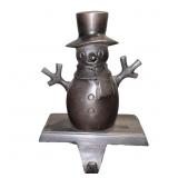 Snowman Bronze Look  Stocking Hanger