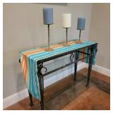 Modern Wrought Iron Console Table w/ Decor