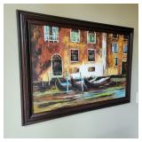 Signed Venetian Scene on Canvas