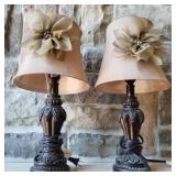 Modern Lamp Pair w/ Bows