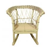 Vintage Child's Wicker & Wood Rocker