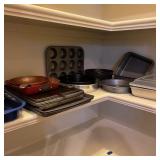 Lot of Bakeware Kitchen Pantry