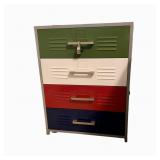 Locker Room Style Nightstand w/ 4 Drawers