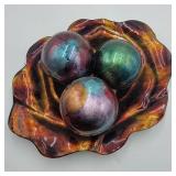 Iridescent Glass Basket w/ Balls