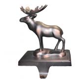 Moose Bronze Look Christmas Stocking Hanger