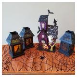 Halloween Candle Holders and a Spider Table Runner