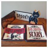 Wooden Halloween Decor and Party Plates