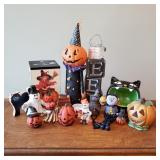 Ceramic and Wood Halloween Decor