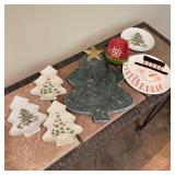 Christmas Dishes & Tree Cutting Board