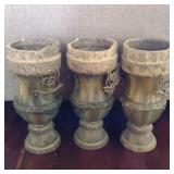 Three Decorative Pottery Vases