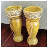 Decorative Yellow Vase Pair