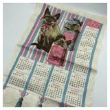 Vintage 1972 Linen Cat Calendar