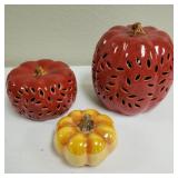 Ceramic Pumpkin Trio