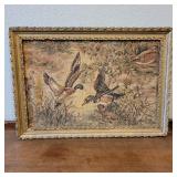 19" x 27"  Antique Frame Duck Tapestry Art