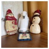 Christmas Penguin & 2 Snowmen