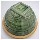 Antique 9' Green Stoneware Mixing Bowl
