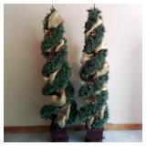 Spiraled Christmas Tree Pair