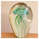 Art Glass Jellyfish Paperweight