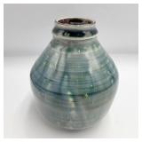 4" Signed Dutton Drip Glaze Vase