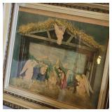 Vintage Framed Sunday News Nativity