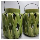 Pair of Better Homes Ribbon Lattice Lanterns