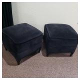 Black Pillow-Top Ottomans