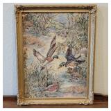 21" x 27" Antique Frame Duck Tapestry Art