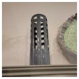 Modern Ceramic Gray Tall Candle Lantern