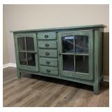 Distressed Green TV Cabinet