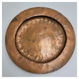 9' Signed Hammered Copper Plate
