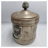 Lion Motif Biscuit Box w/ Stoneware Insert