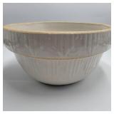 Antique 10" White Stoneware Mixing Bowl