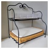 Longaberger 2 Tier Baker's Rack w/ Basket