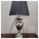 Modern Brushed Nickel Lamp (Left)