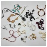 Lot of Costume Jewelry w/ Silver Tone Earrings