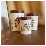 Vintage Christmas Nesting Paper Canisters