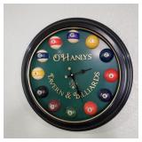 O'Hanlys Tavern & Billiards Wall Clock