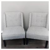 Modern Pair of Gray Accent Chairs