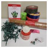 Lot w/ Christmas Tins & Lights