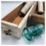 Vintage Box, Spool, Drawer, & Insulator Lot