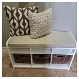 Modern White Cubby w/ Accent Pillows