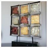 Modern Geometric Metal Pedestal Art