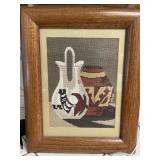 Native American Needlepoint Framed Art