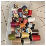 Sewing Thread in Plastic Shoebox Sewing Thread in Plastic Shoebox