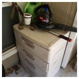 Lot of Gardening w/ Storage Chest & Blower Lot of Gardening w/ Storage Chest & Blower