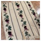 Hand Knit & Crochet Afghan w/ Raised Grape Design Hand Knit & Crochet Afghan w/ Raised Grape Design