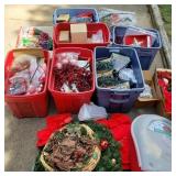 Large Lot of Christmas Decor & Tubs